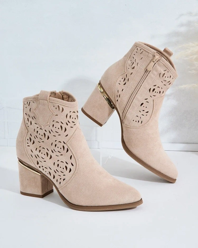 Royalfashion Ажурные ботинки на низкой шпильке Womir