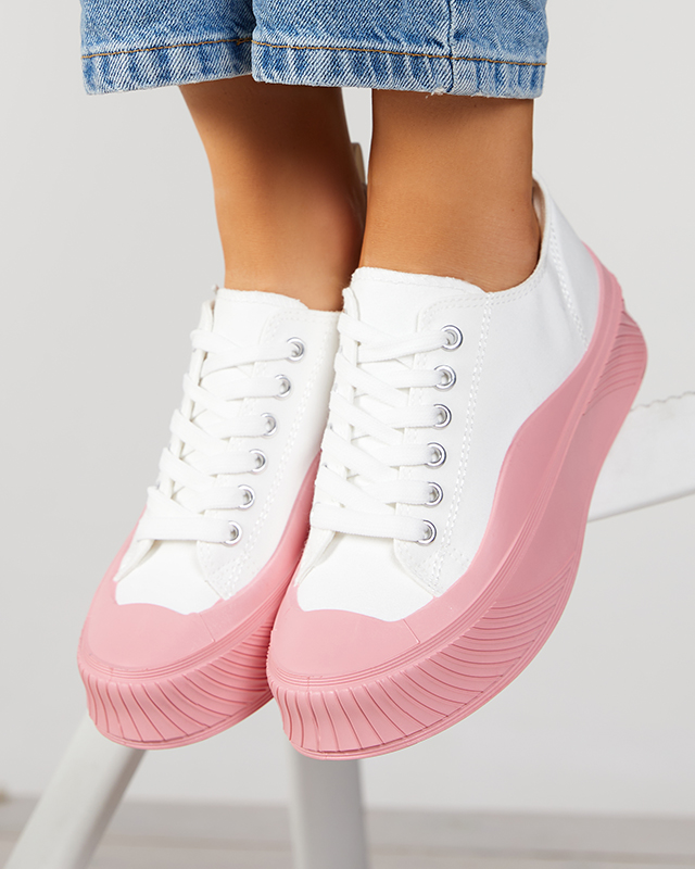Бело-розовые женские кроссовки, типа Нерикас кроссовки - Обувь