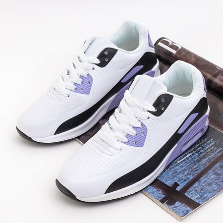 Белые женские кроссовки с фиолетовыми вставками Imro