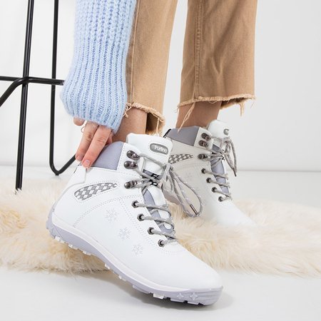 Белые женские зимние сапоги со снежинками Sniesavo - Обувь
