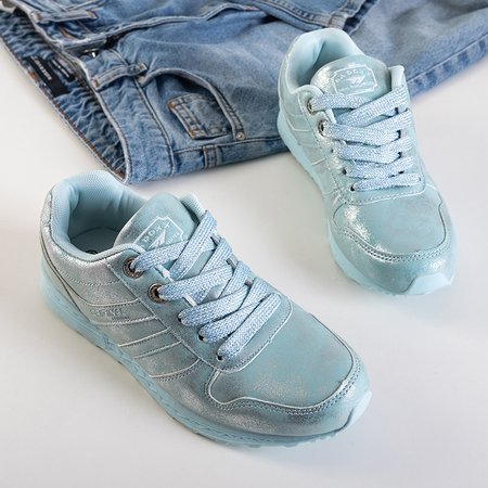 Голубые женские кроссовки с серебряным покрытием Gadrelina