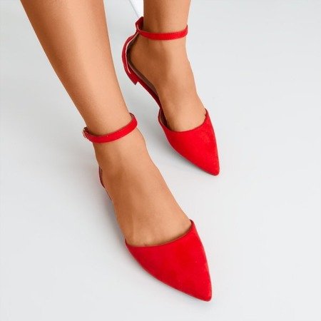 Красные женские балетки на плоской подошве Arinida - Обувь
