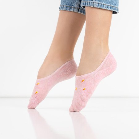Розовые женские носки с узорами - Нижнее белье