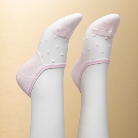 Розовые женские носки в горошек