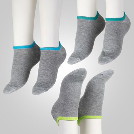 Серые женские носки с цветными вставками, набор из 3-х пар