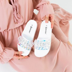 Белые женские сандалии с камнями Halpasi - Обувь