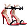 Черно-красные сандалии с бантом Rokarde - Обувь