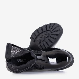 Черные ботинки с кружевным верхом - Обувь