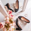 Черные туфли-лодочки с жемчугом и фианитом Sandy - Обувь