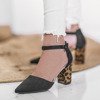 Черные туфли на каблуке с леопардовым принтом Simonea - Обувь