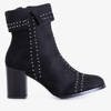 Черные женские ботинки на каблуках, украшенные заклепками Luzzena - Обувь