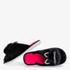 Черные женские тапочки с котенком - Туфли