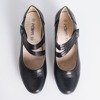 Черные женские туфли-лодочки на низкой стойке Romsska - Обувь