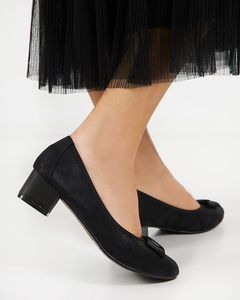 Черные женские туфли с бантиком Vetina