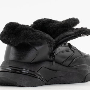 Черные женские зимние кроссовки Amirshu