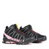 Czarne sportowe damskie buty trekkingowe z różową wstawką Everest - Obuwie