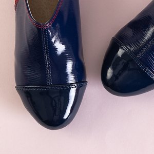 Детская лакированная обувь Cesesio темно-синего цвета - Обувь