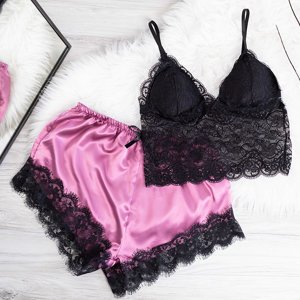 Фиолетово-черная женская пижама