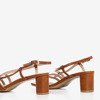 Коричневые женские сандалии на низкой стойке Marina - Test shoes 2222