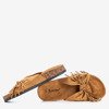 Коричневые женские тапочки с бахромой Amassa - Обувь