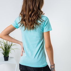 Мятная женская футболка с принтом