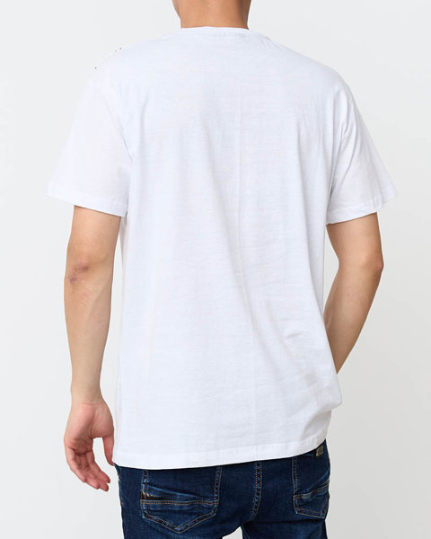 Мужская белая футболка с принтом - Одежда