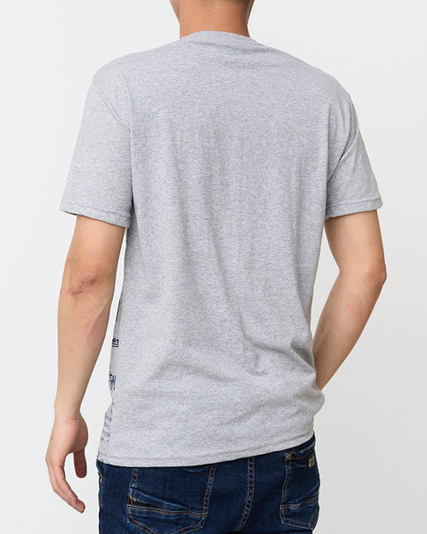 Мужская серая футболка с принтом - Одежда