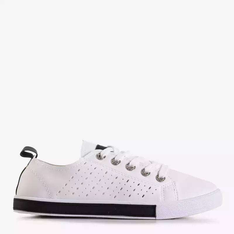 OUTLET Бело-черные ажурные кроссовки Andreas - Обувь