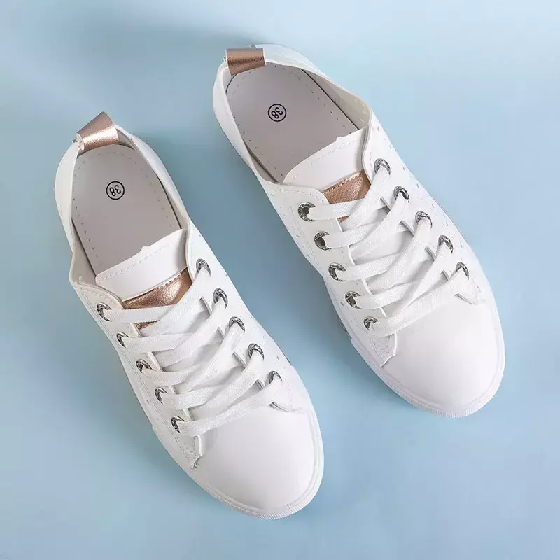 OUTLET Бело-розовые ажурные кроссовки Andreas - Обувь
