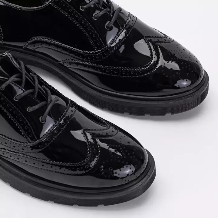 OUTLET Черные лакированные оксфорды для женщин Jogya- Footwear