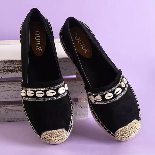OUTLET Черные женские эспадрильи с ракушками Amidoz - Обувь