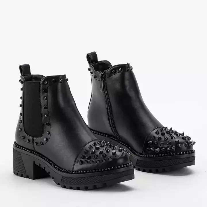OUTLET Черные женские сапоги с заклепками Landrada - Обувь
