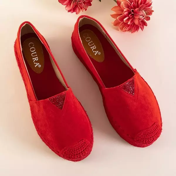 OUTLET Красные женские эспадрильи с фианитом Asira - Обувь
