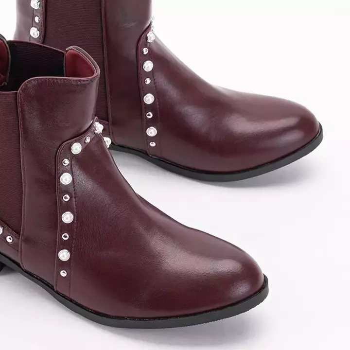 OUTLET Maroon сапоги женские с жемчугом Натасия - Обувь