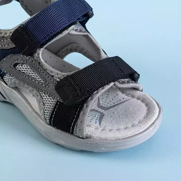 OUTLET Серые сандалии на липучке для мальчиков с турбонаддувом - Обувь