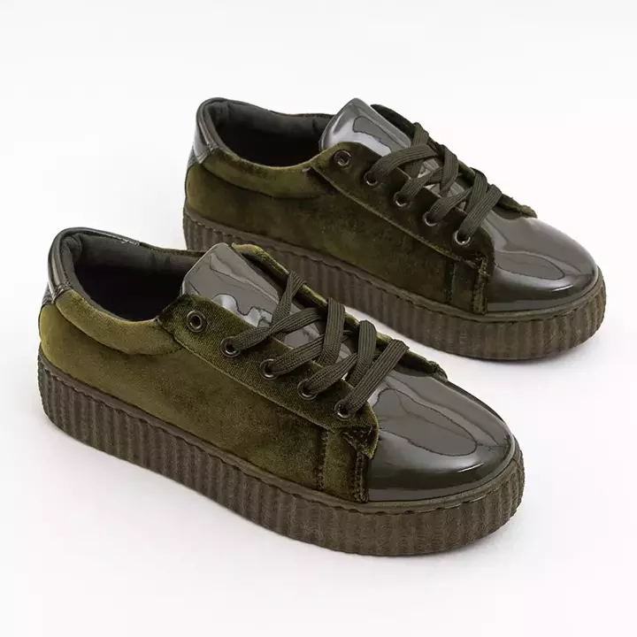 OUTLET Зеленая велюровая спортивная обувь Briss- Обувь