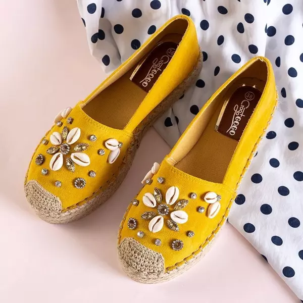 OUTLET Женские эспадрильи желтого цвета с декором Loranda - Обувь