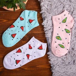 Разноцветные женские носки, набор из 3-х пар