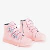 Розовые детские спортивные кроссовки с бантами из ткани Pantloy - Обувь