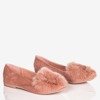 Розовые женские балетки с мехом и ушками Дарья - Обувь