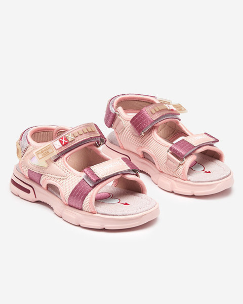 Светло-розовые детские сандалии на липучке Mepoti - Обувь