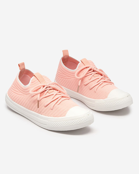 Светло-розовые женские кроссовки в рубчик Manfer- Shoes