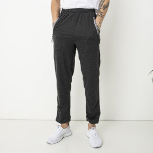 Темно-серые мужские спортивные брюки с карманами