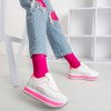 Женские белые спортивные туфли на толстой платформе с неоновыми вставками Savss - Обувь