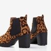 Женские ботинки на каблуке с леопардовым принтом Umberto - Обувь