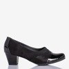 Женские черные туфли-лодочки на низкой стойке Saloma - Обувь