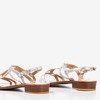 Женские серебряные босоножки на низком каблуке Treunia - Обувь