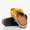 Женские тапочки желтого цвета с бантом Кордеса - Обувь