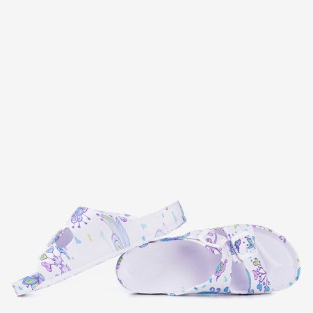 Біло - фіолетові гумові шльопанці Lito - Взуття 1