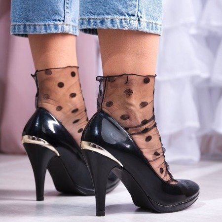 Чорні жіночі туфлі на підборах Orchid
